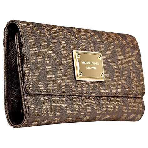 michael kors jet set checkbook wallet in brown|Michael Kors vanilla jet set.